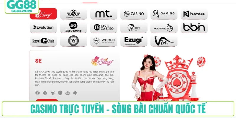 Casino trực tuyến – Sòng bài chuẩn quốc tế, dealer xinh đẹp